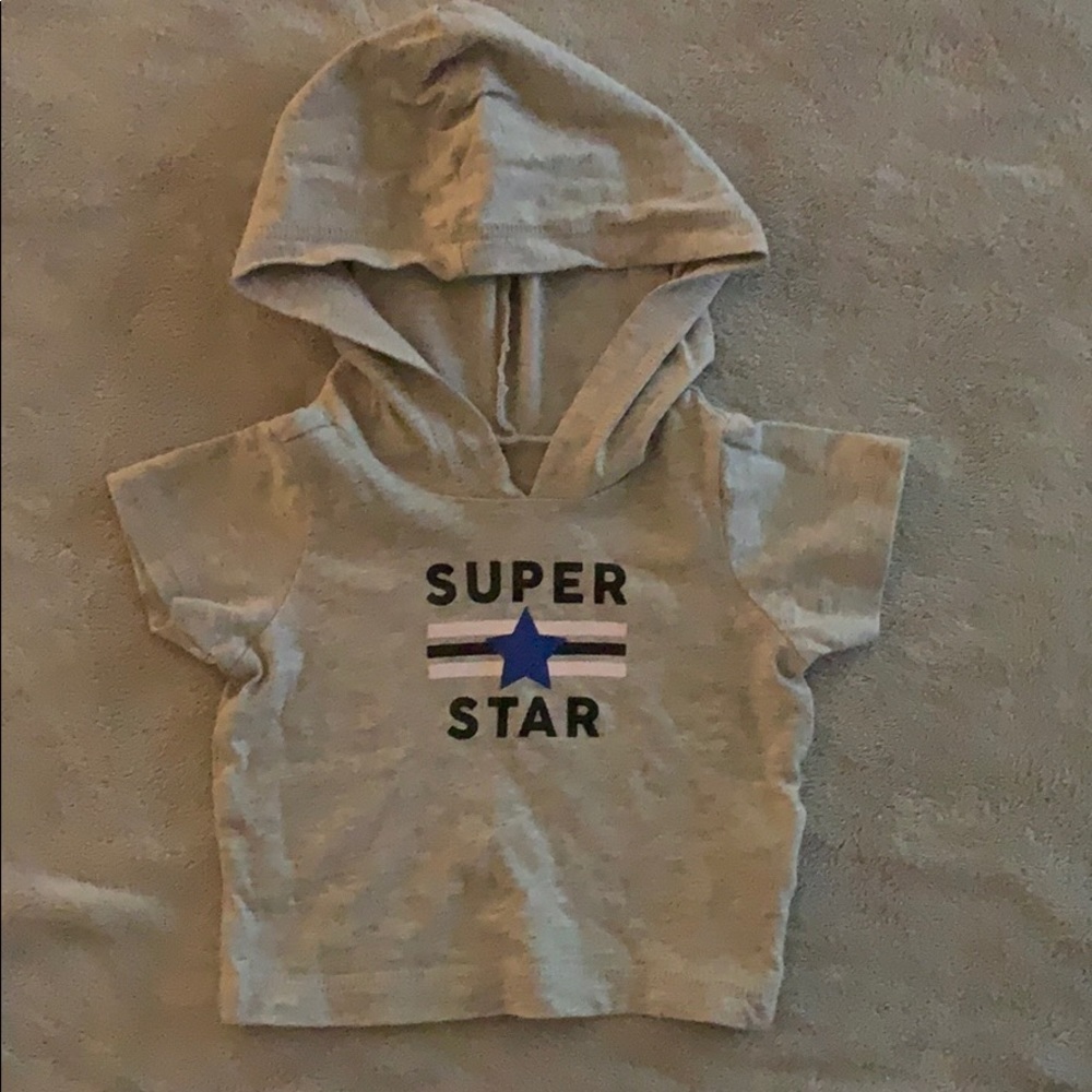 Short sleeve with hoodies top